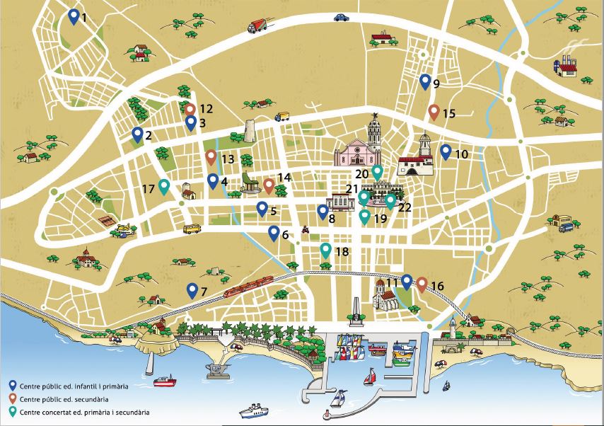 Mapa centres VNG 2020-21